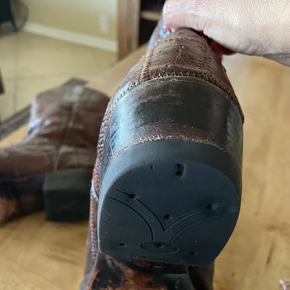 Mens Corral Western Ostrich Boots Size 9.5 - Picture 3 of 11